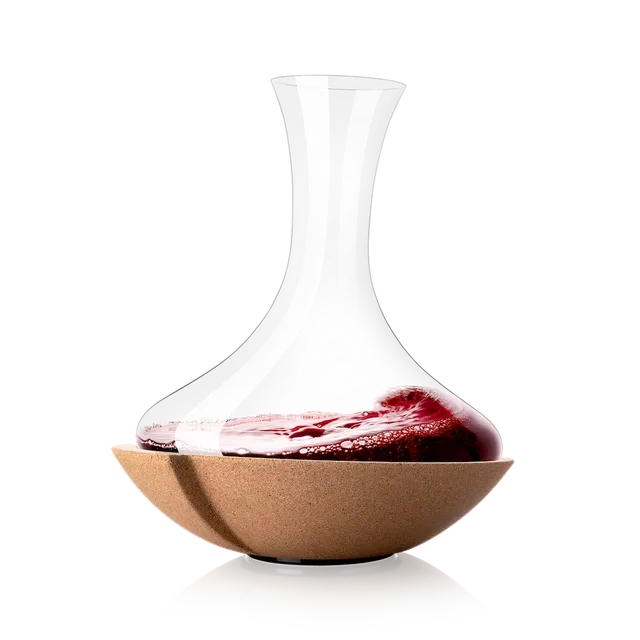 vacu-vin-schwenkender-weindekanter-drehbarer-dekanter-mit-korkenbasis-bel-ftet-w image 1