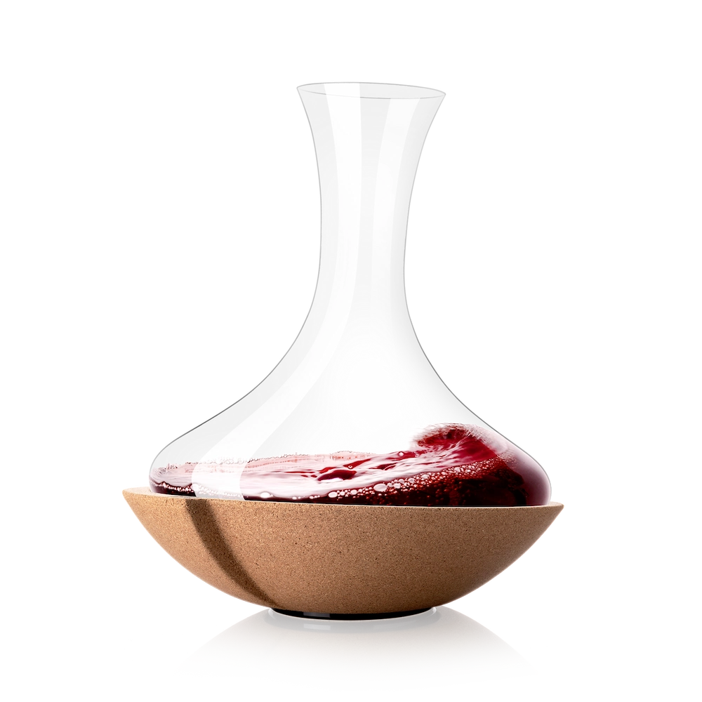 vacu-vin-schwenkender-weindekanter-drehbarer-dekanter-mit-korkenbasis-bel-ftet-w image 1