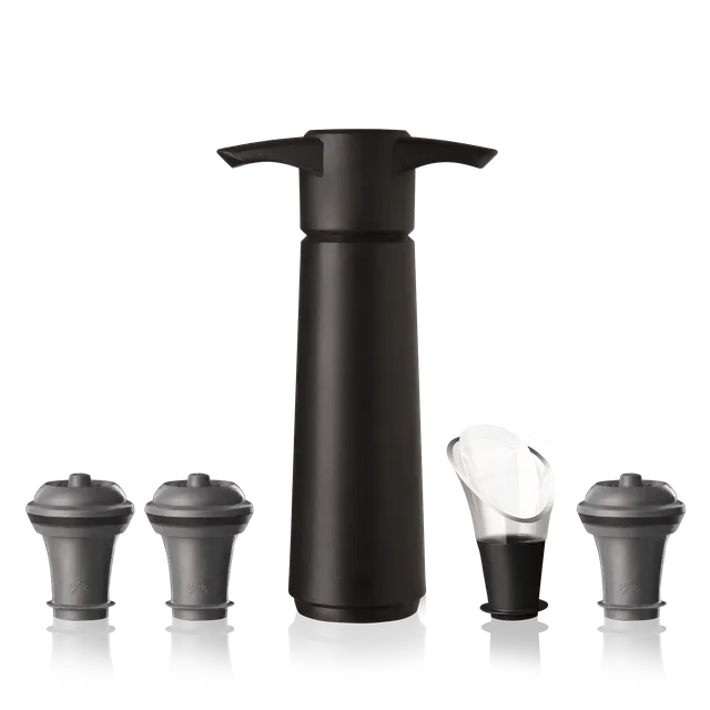 vacu-vin-wein-vakuumpumpen-set-original-schwarz-handliche-pumpe-mit-3-stopfen-h- image 1