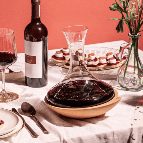 vacu-vin-schwenkender-weindekanter-drehbarer-dekanter-mit-korkenbasis-bel-ftet-w image 2