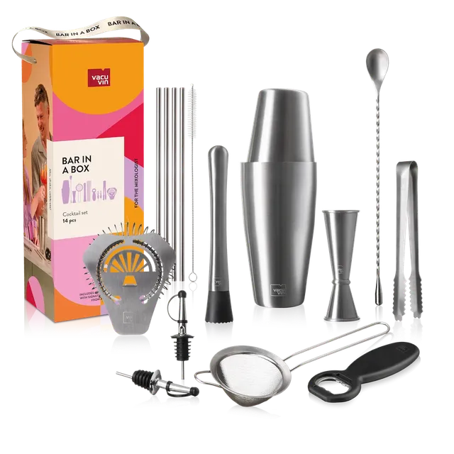 vacu-vin-cocktail-set-bar-in-a-box-mixologen-14-teiliges-profi-set-f-r-home-bark image 1