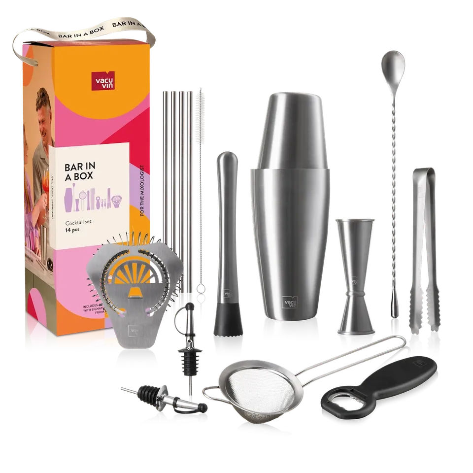 vacu-vin-cocktail-set-bar-in-a-box-mixologen-14-teiliges-profi-set-f-r-home-bark image 1