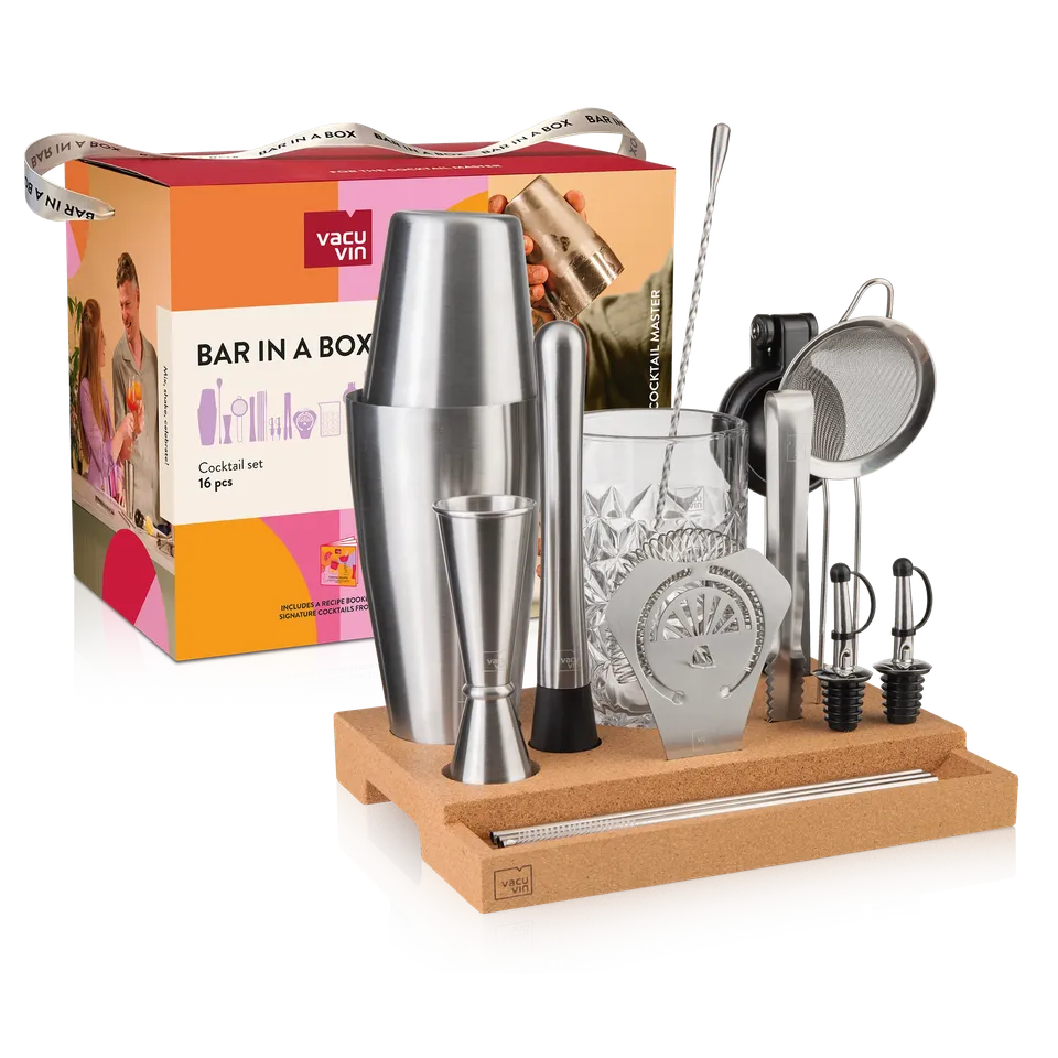 vacu-vin-bar-in-a-box-master-16-teiliges-cocktailset-aus-edelstahl image 1