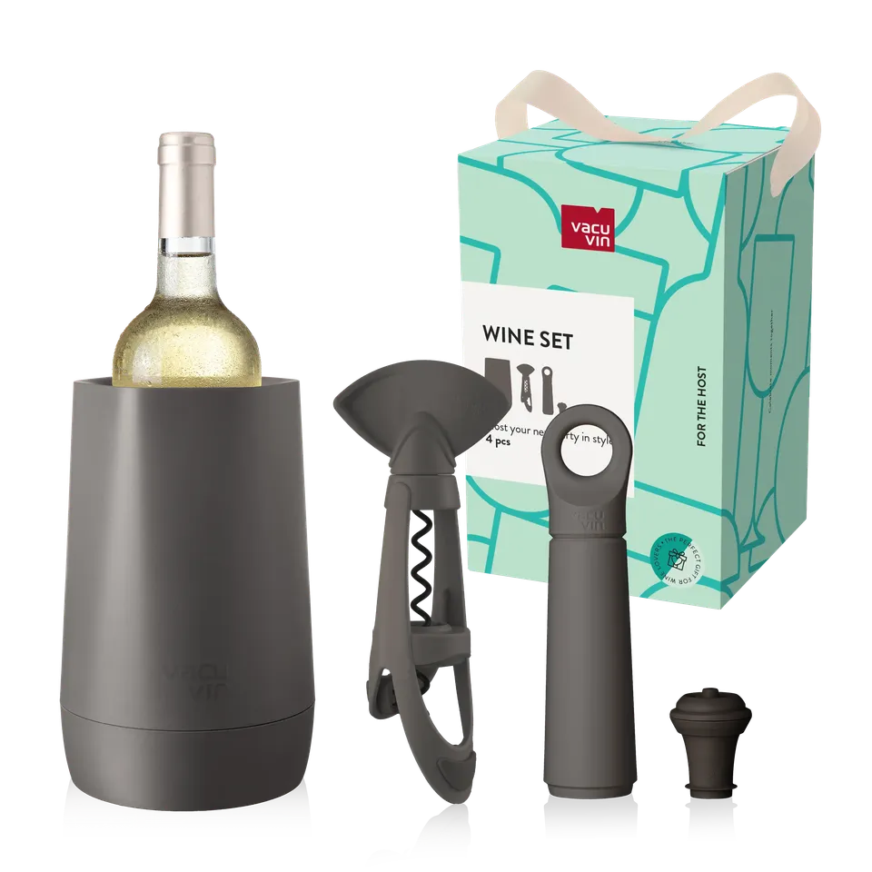 vacu-vin-weinzubeh-r-set-host-graphite-3-teiliges-set-mit-k-hler-vakuumpumpe-und image 1